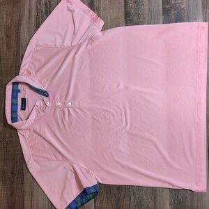 William Murray Golf Polo Size XXL In Pink Performance Stretch Plaid Sleeve